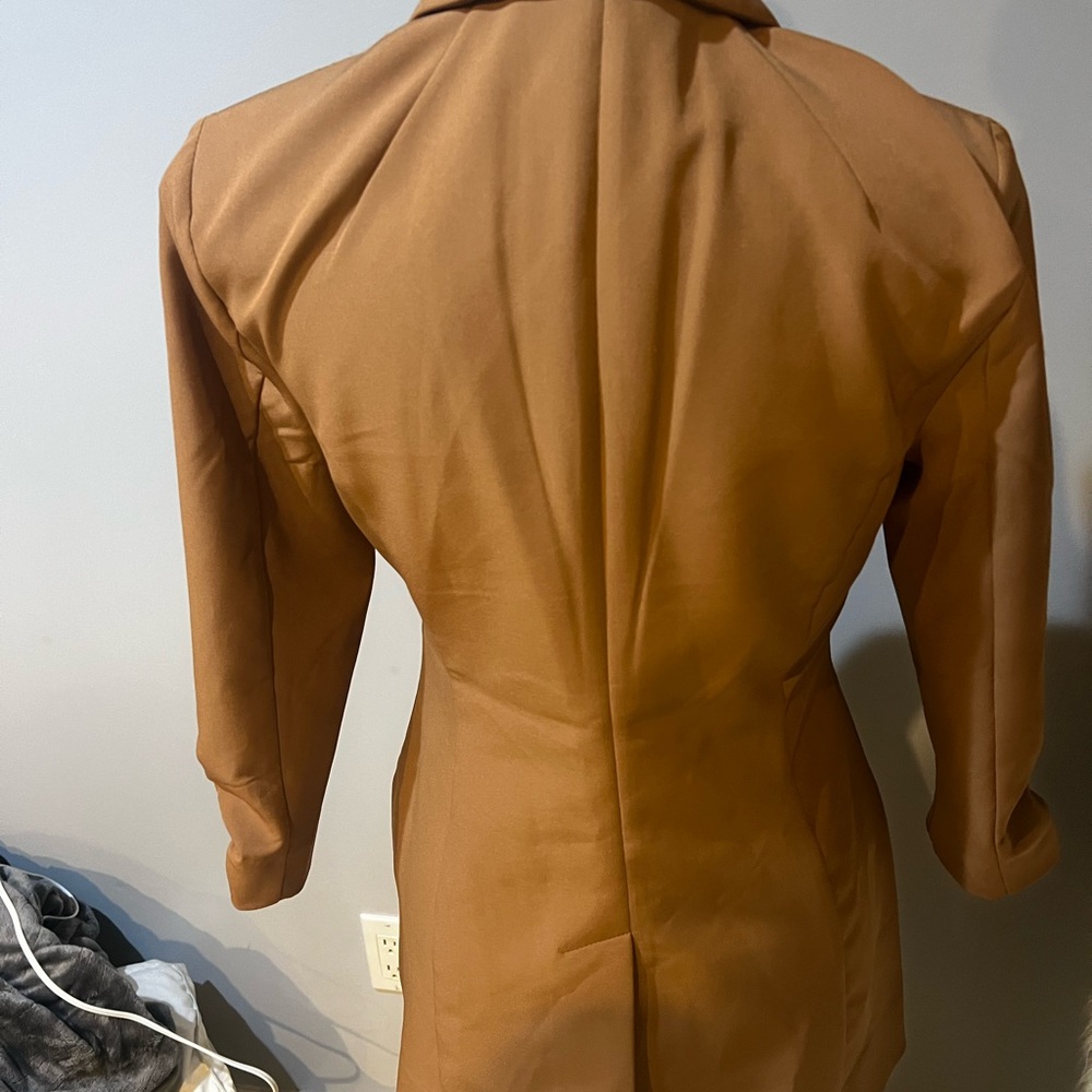 Women's Tan Blazer and Pant Set - Picture 3 of 7
